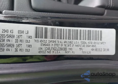 2018 Jeep Grand Cherokee Altitude 4X4 из США, поврежденный, VIN 1C4RJFAG2JC390389